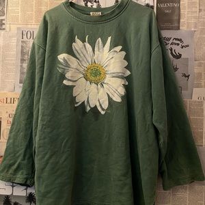 vintage sunflower oversized crewneck sweatshirt